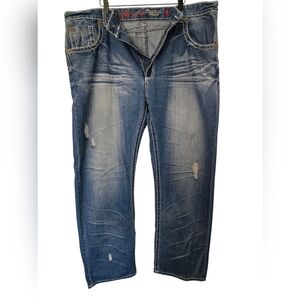 Y2K Parish Nation Men's Blue Distressed Jeans Size 46